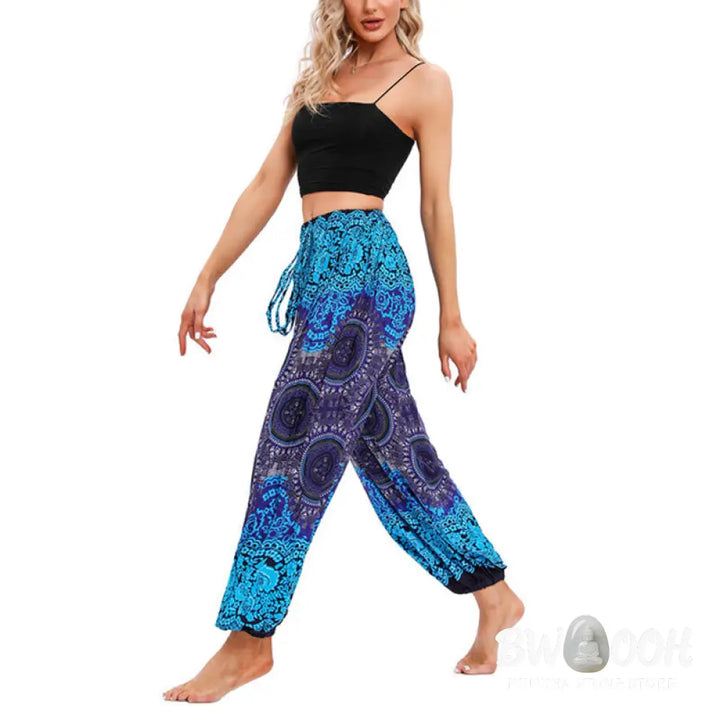 BWOOOH printed harem pants - Casual Loose Compass Pattern Harem Trous