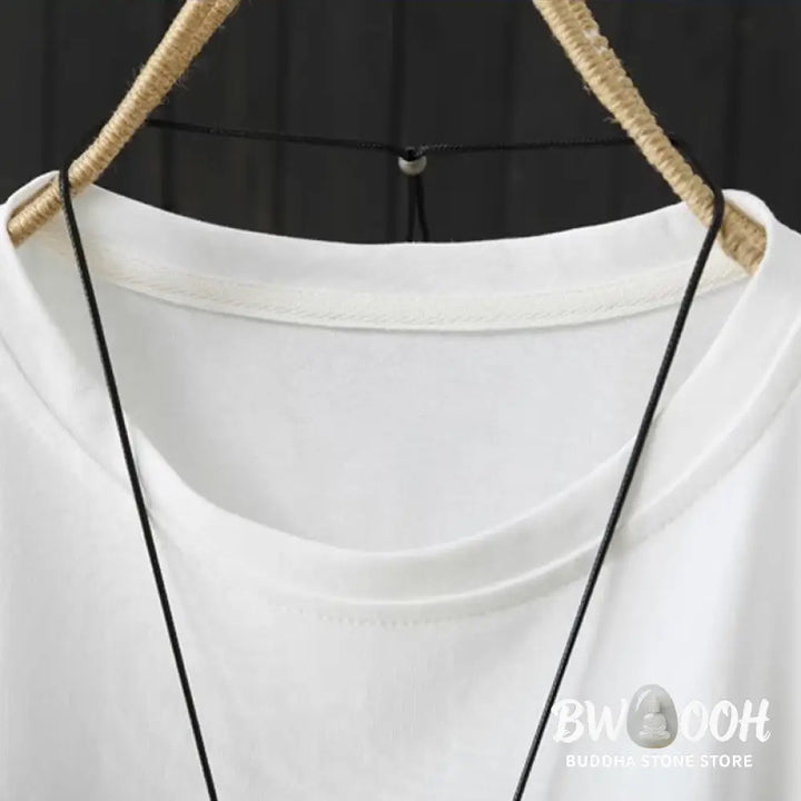 Buddha Stones Casual Loose Summer Plain Crew Neck Women’s Cotton Short Sleeve T-shirt - Women’s T-Shirts