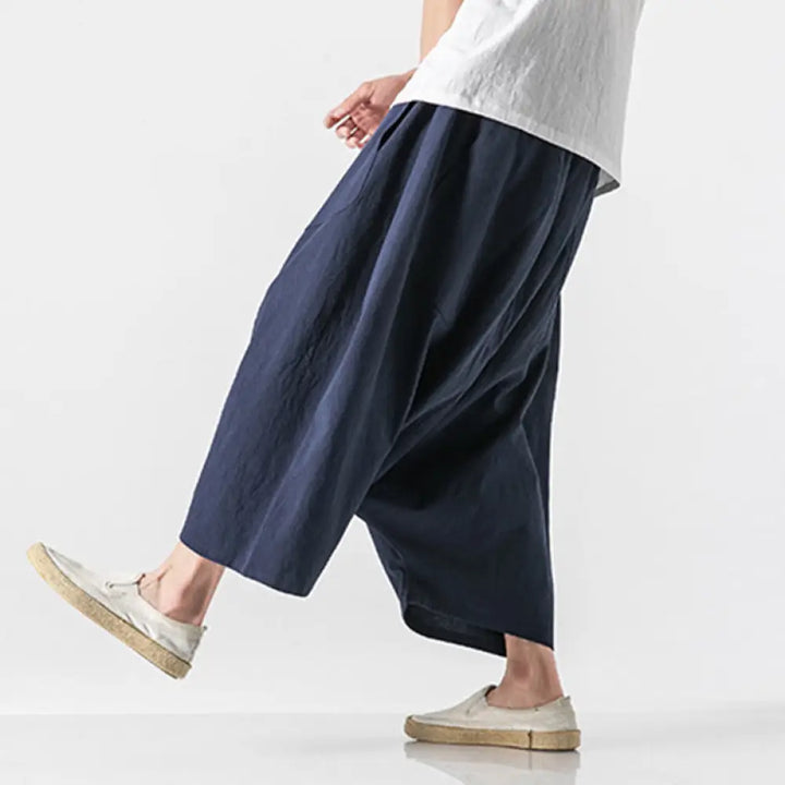 BWOOOH printed wide-leg yoga pants - Casual Low Crotch Design Drawstring Men&