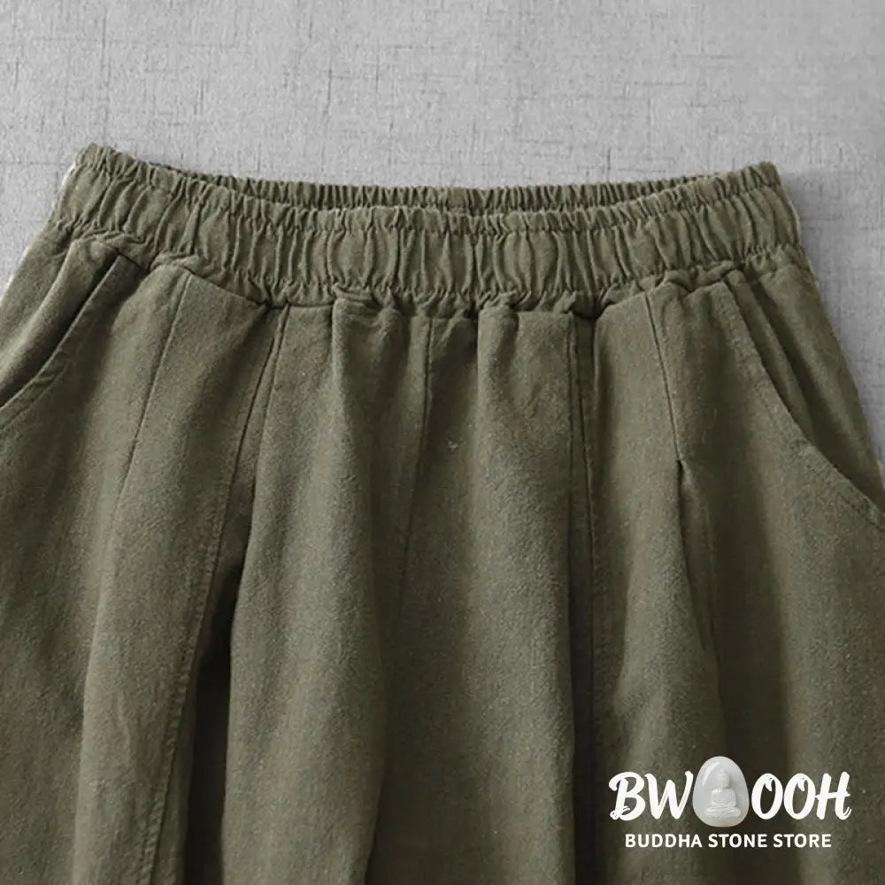 Buddha Stones Casual Plain 7-8 Length Women&