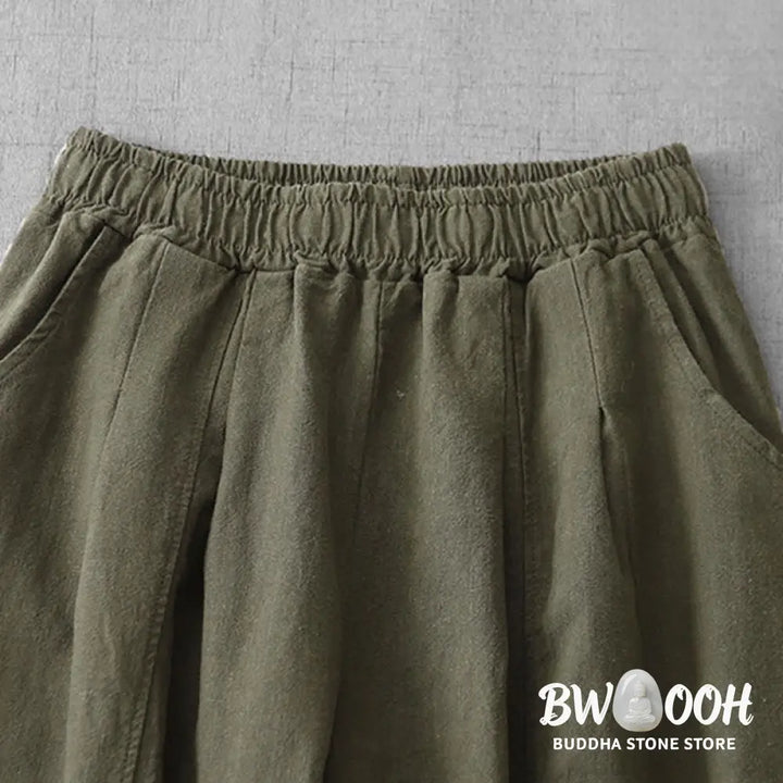 Buddha Stones Casual Plain 7-8 Length Women&