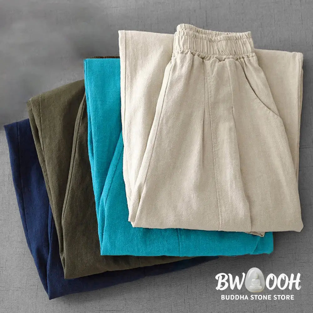 Buddha Stones Casual Plain 7-8 Length Women&