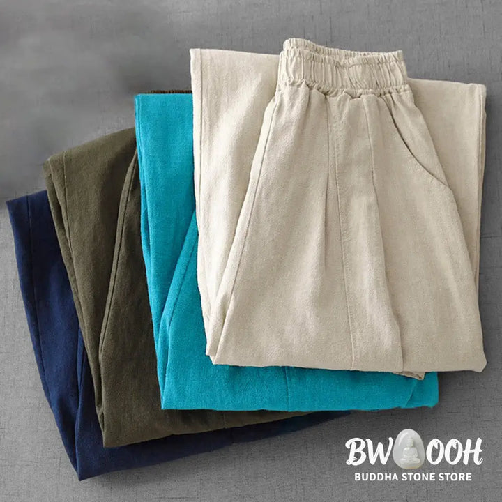 Buddha Stones Casual Plain 7-8 Length Women&