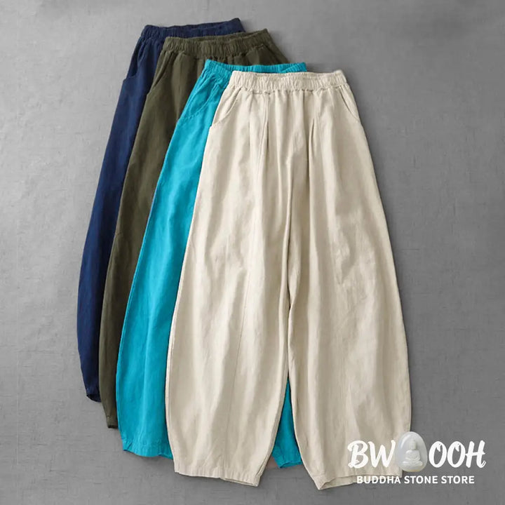 Buddha Stones Casual Plain 7-8 Length Women&