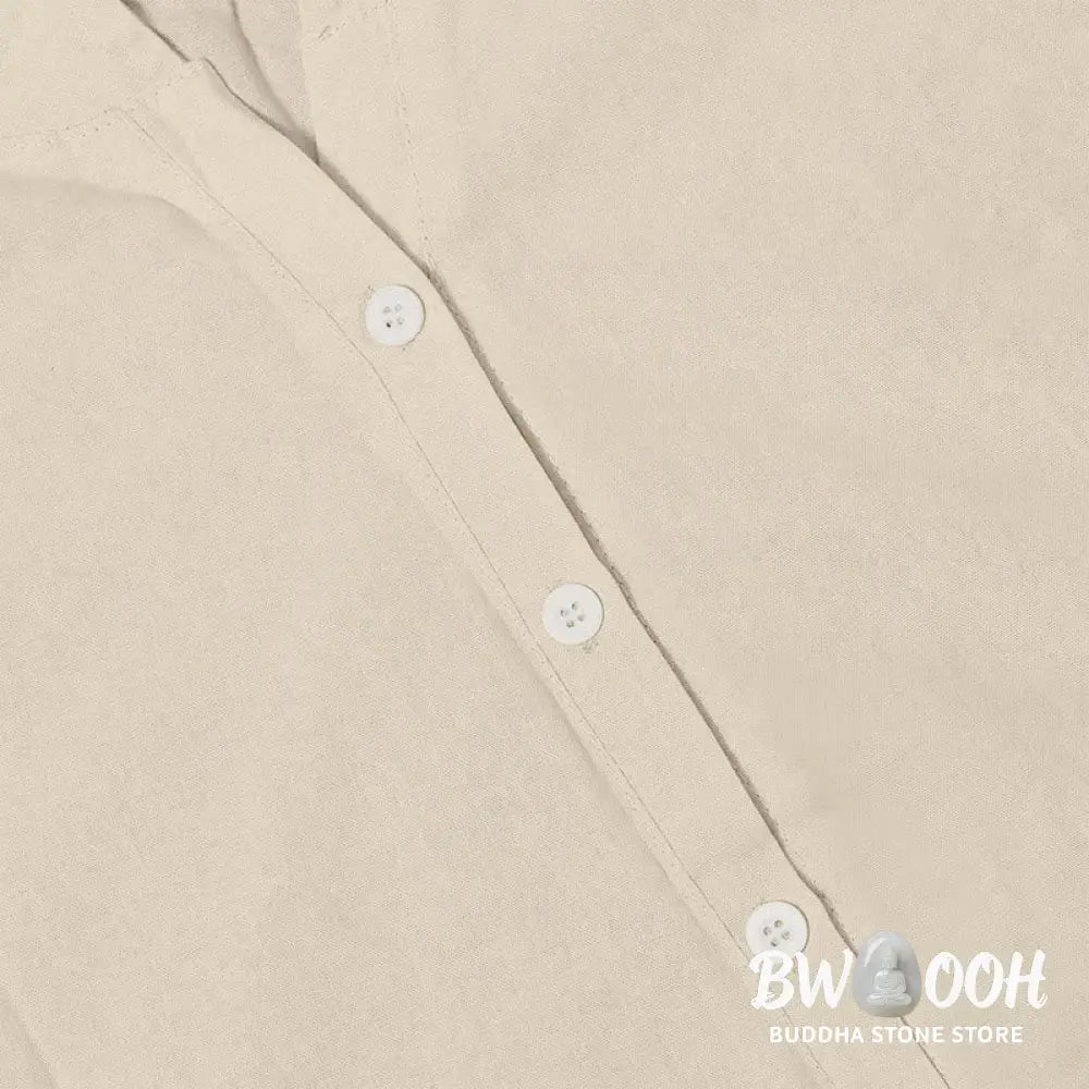 Buddha Stones Casual Plain Button Notched Collar Women’s Short Sleeve Shirt - Women’s Shirts