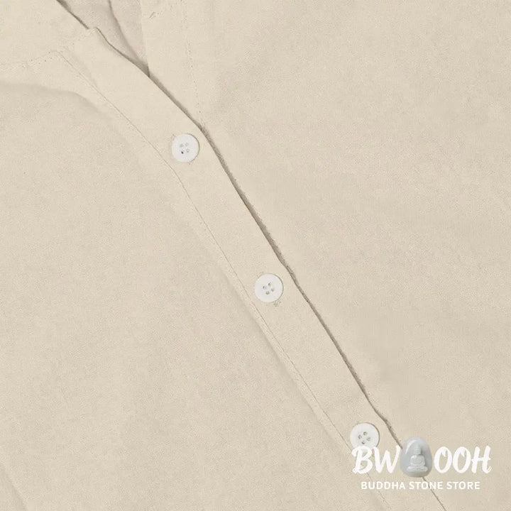 Buddha Stones Casual Plain Button Notched Collar Women’s Short Sleeve Shirt - Women’s Shirts
