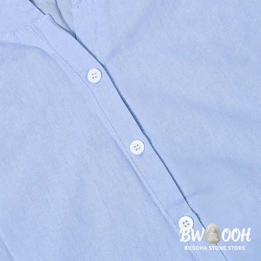Buddha Stones Casual Plain Button Notched Collar Women’s Short Sleeve Shirt - Women’s Shirts