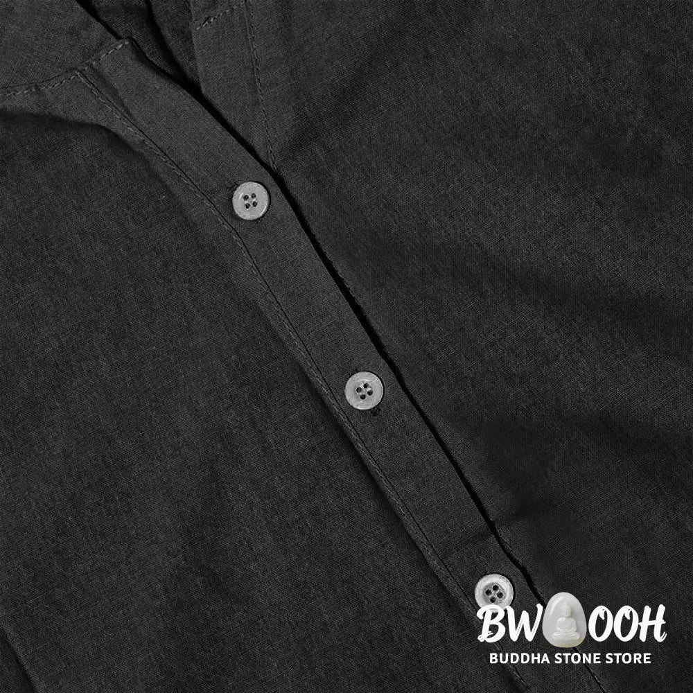 Buddha Stones Casual Plain Button Notched Collar Women’s Short Sleeve Shirt - Women’s Shirts