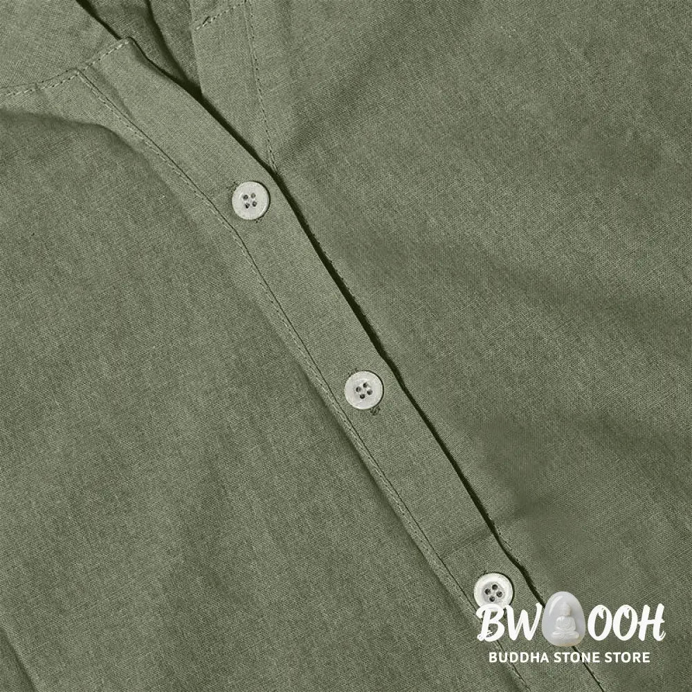 Buddha Stones Casual Plain Button Notched Collar Women’s Short Sleeve Shirt - Women’s Shirts