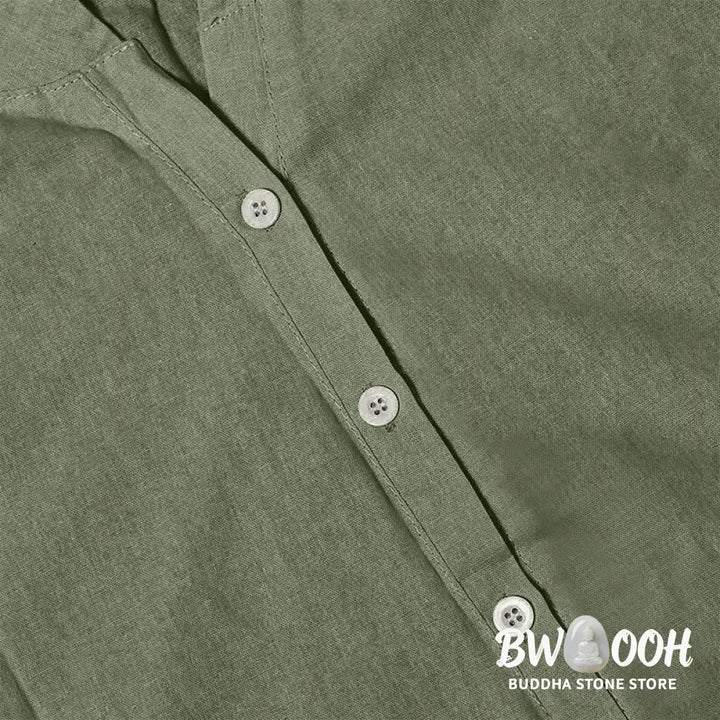 Buddha Stones Casual Plain Button Notched Collar Women’s Short Sleeve Shirt - Women’s Shirts