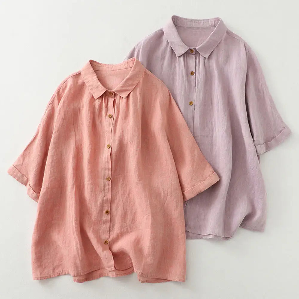BWOOOH Casual Plain Buttons Women&