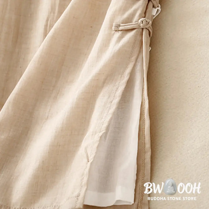 BWOOOH printed wide-leg yoga pants - Casual Plain Color Chinese Frog Button C