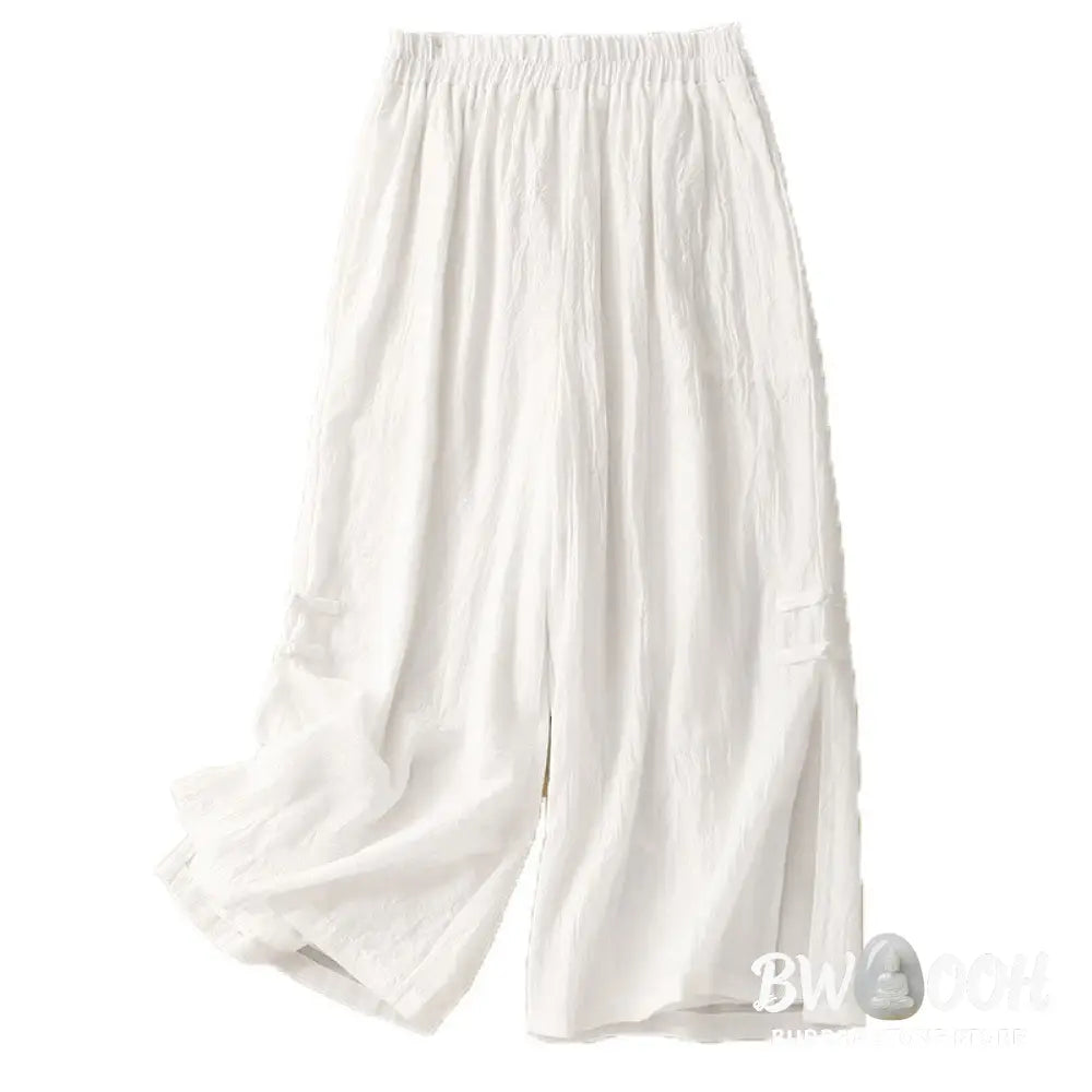 BWOOOH printed wide-leg yoga pants - Casual Plain Color Chinese Frog Button C