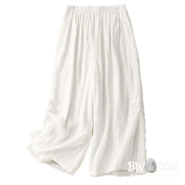BWOOOH printed wide-leg yoga pants - Casual Plain Color Chinese Frog Button C
