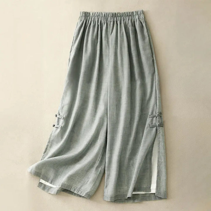 BWOOOH printed wide-leg yoga pants - Casual Plain Color Chinese Frog Button C