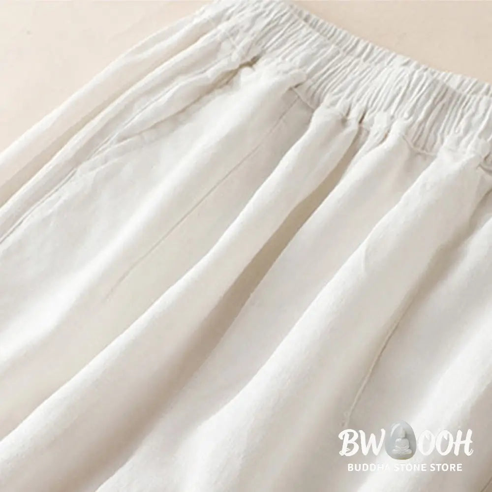 BWOOOH printed wide-leg yoga pants - Casual Plain Color Side Pleats Cotton Li