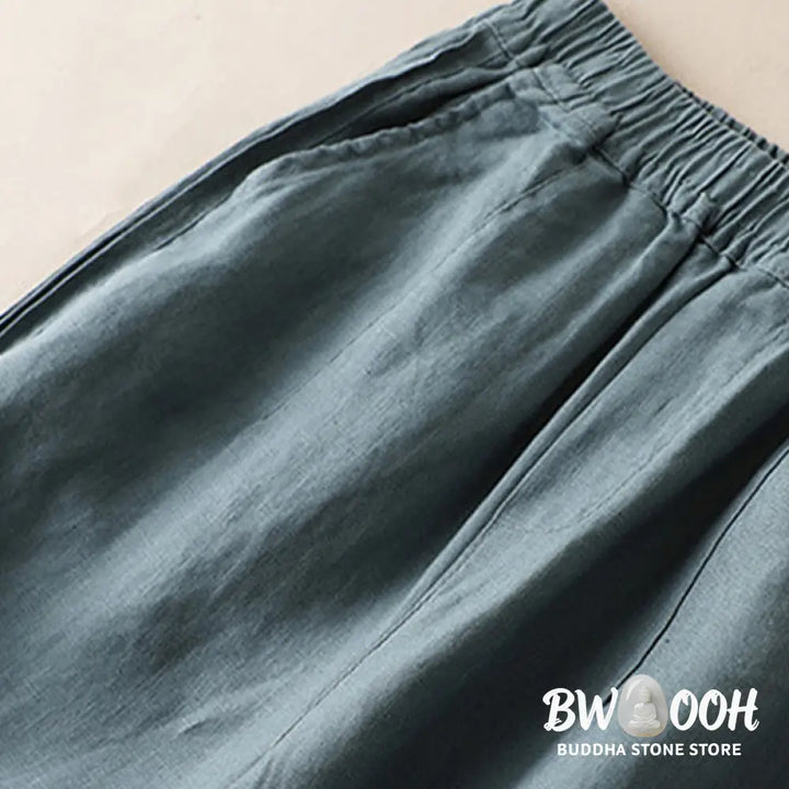 BWOOOH printed wide-leg yoga pants - Casual Plain Color Side Pleats Cotton Li
