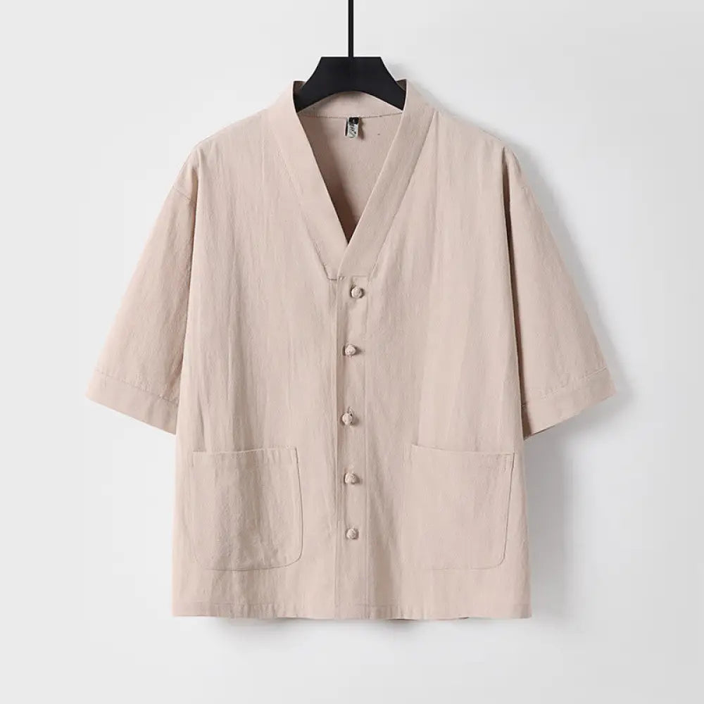 BWOOOH Casual Plain Color Three Quarter Sleeve Front Butt