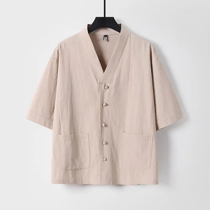 BWOOOH Casual Plain Color Three Quarter Sleeve Front Butt