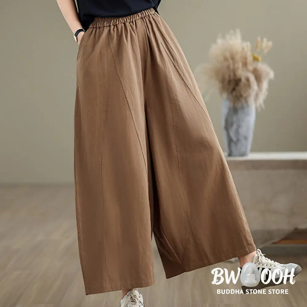 BWOOOH printed wide-leg yoga pants - Casual Plain Cotton Women&