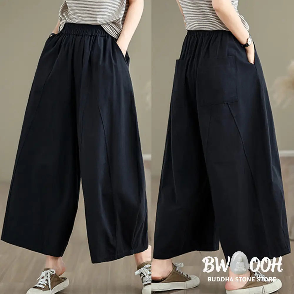 BWOOOH printed wide-leg yoga pants - Casual Plain Cotton Women&