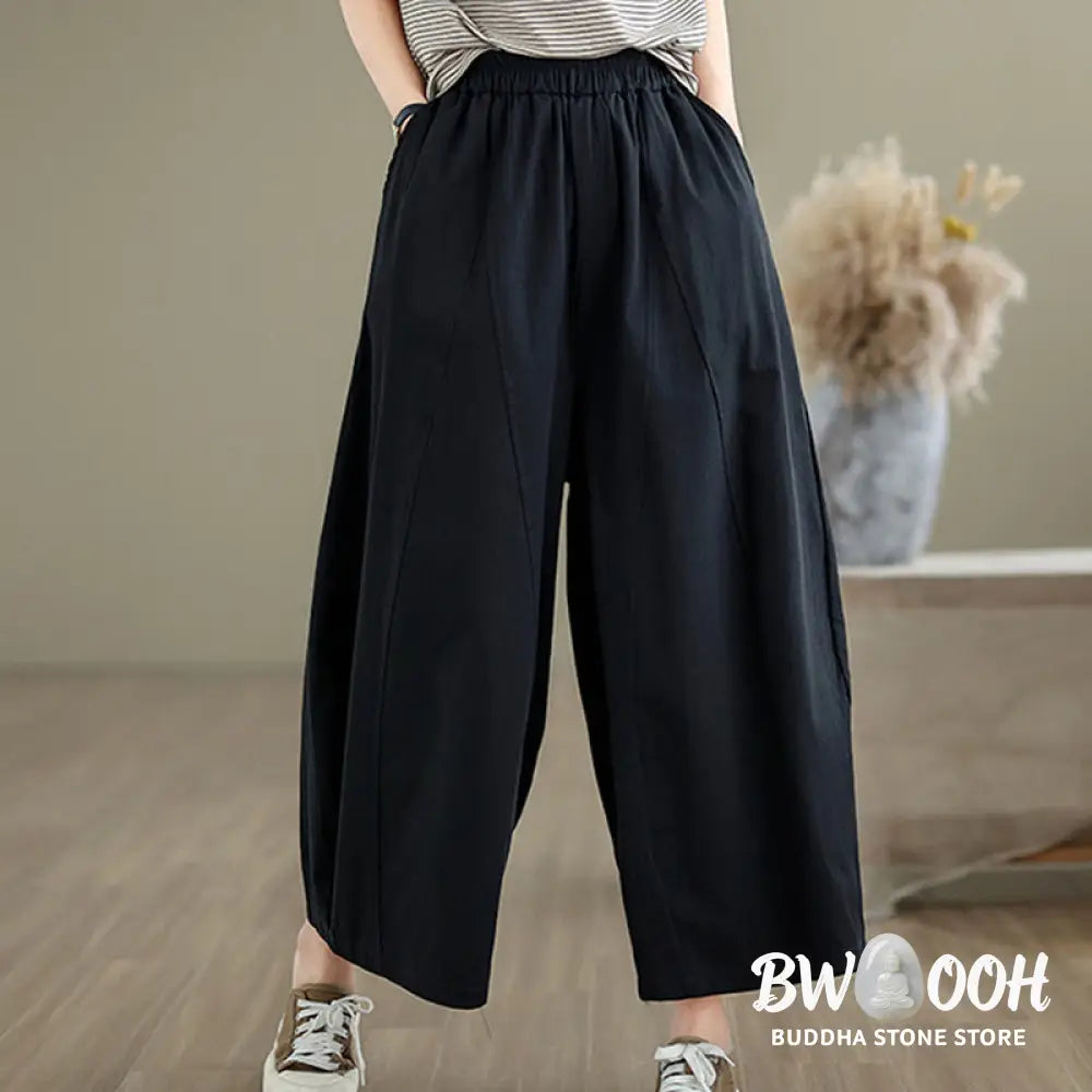 BWOOOH printed wide-leg yoga pants - Casual Plain Cotton Women&