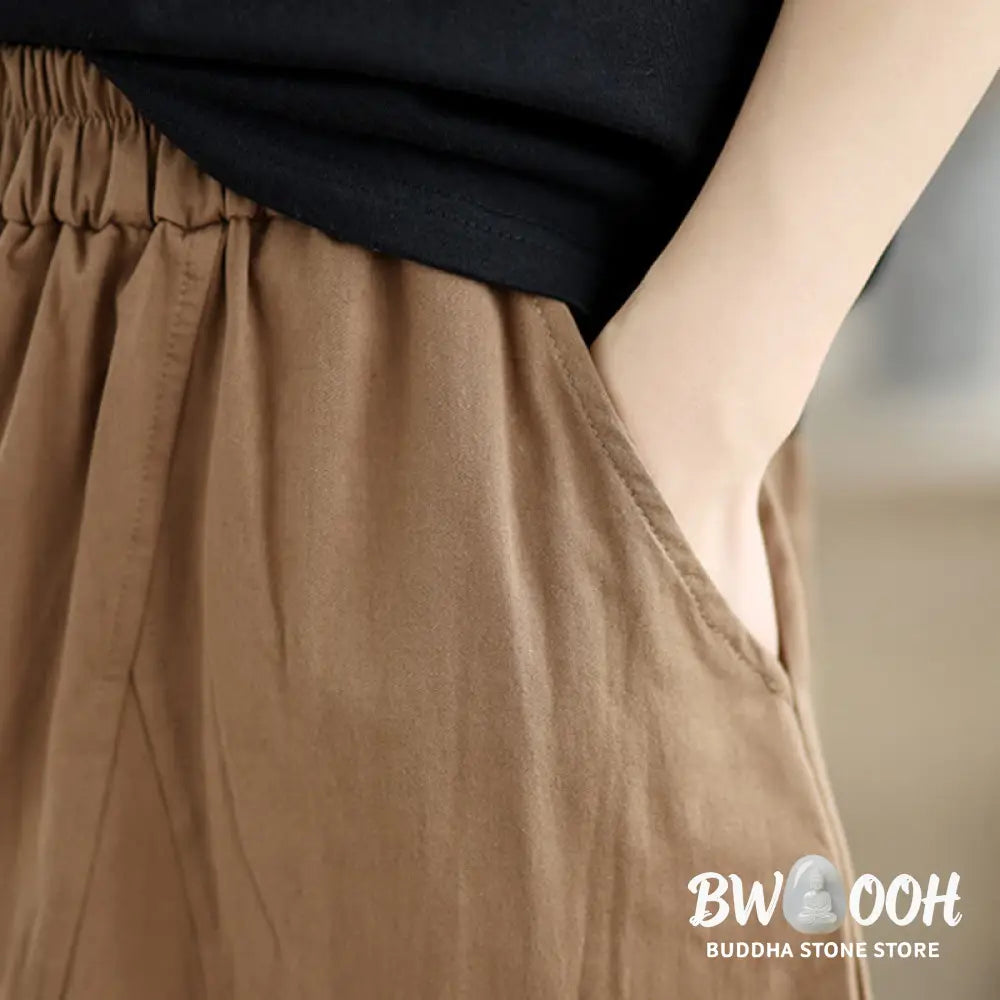 BWOOOH printed wide-leg yoga pants - Casual Plain Cotton Women&