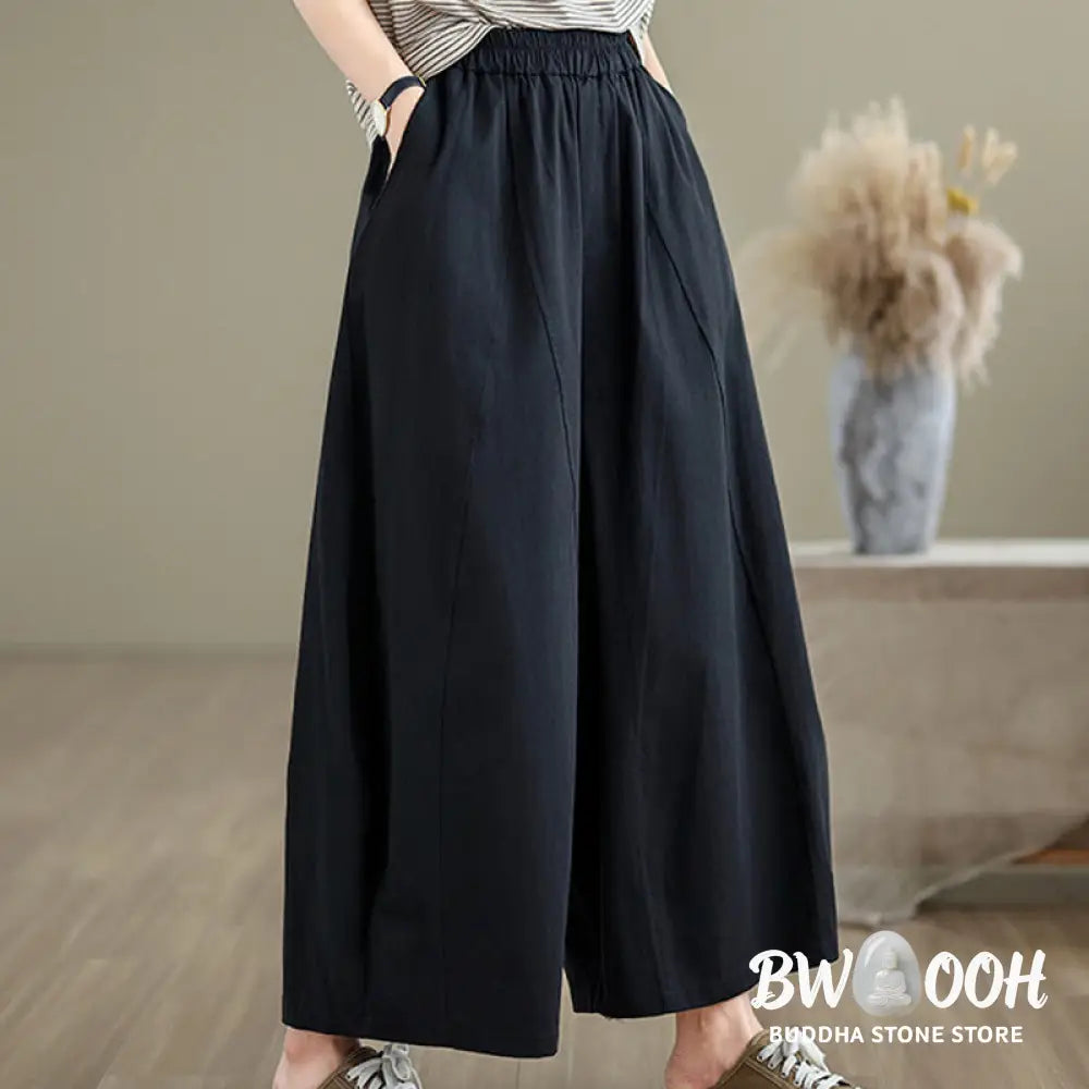 BWOOOH printed wide-leg yoga pants - Casual Plain Cotton Women&