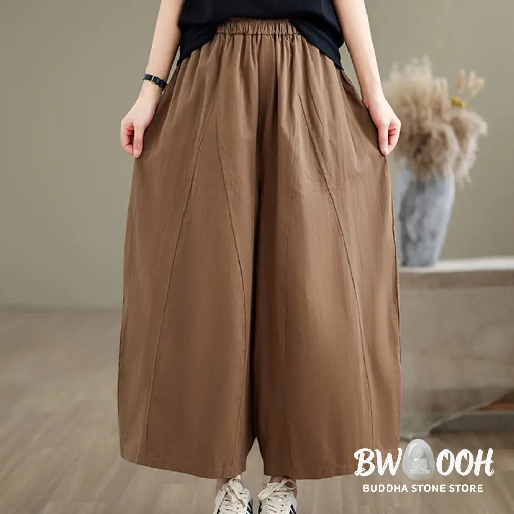 BWOOOH printed wide-leg yoga pants - Casual Plain Cotton Women&