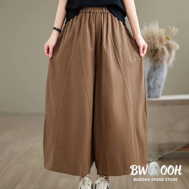 BWOOOH printed wide-leg yoga pants - Casual Plain Cotton Women&