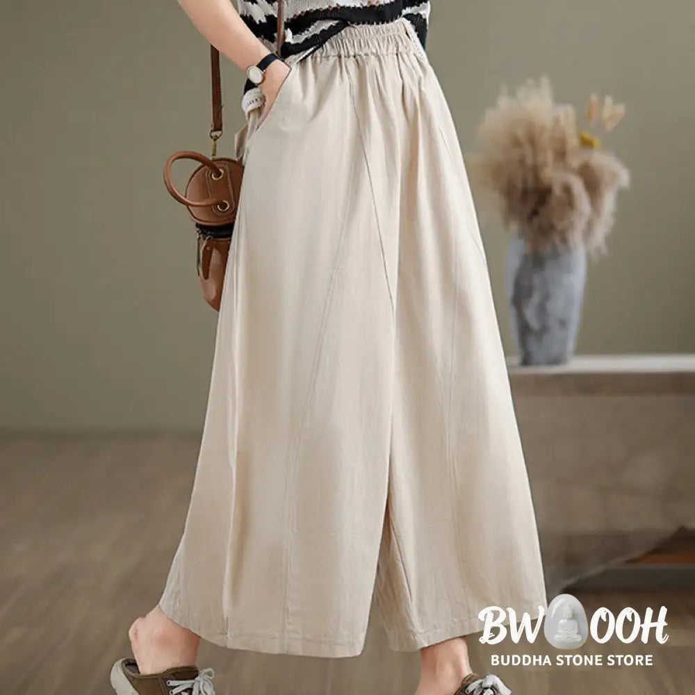BWOOOH printed wide-leg yoga pants - Casual Plain Cotton Women&