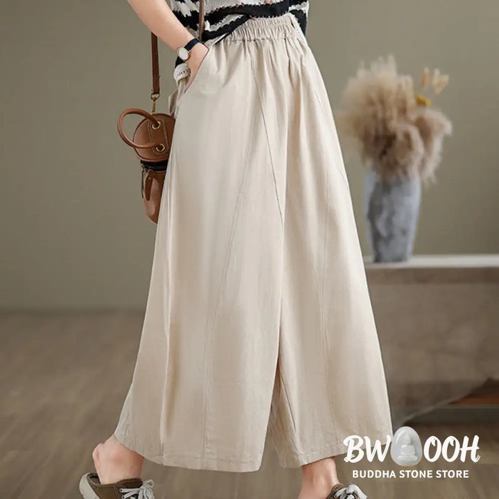 BWOOOH printed wide-leg yoga pants - Casual Plain Cotton Women&
