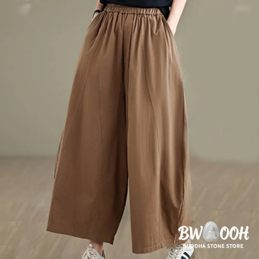BWOOOH printed wide-leg yoga pants - Casual Plain Cotton Women&