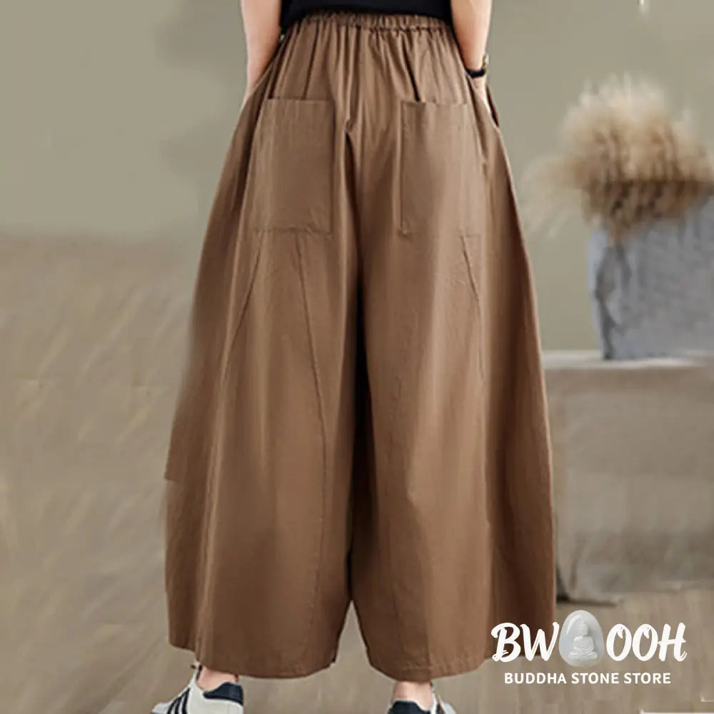 BWOOOH printed wide-leg yoga pants - Casual Plain Cotton Women&