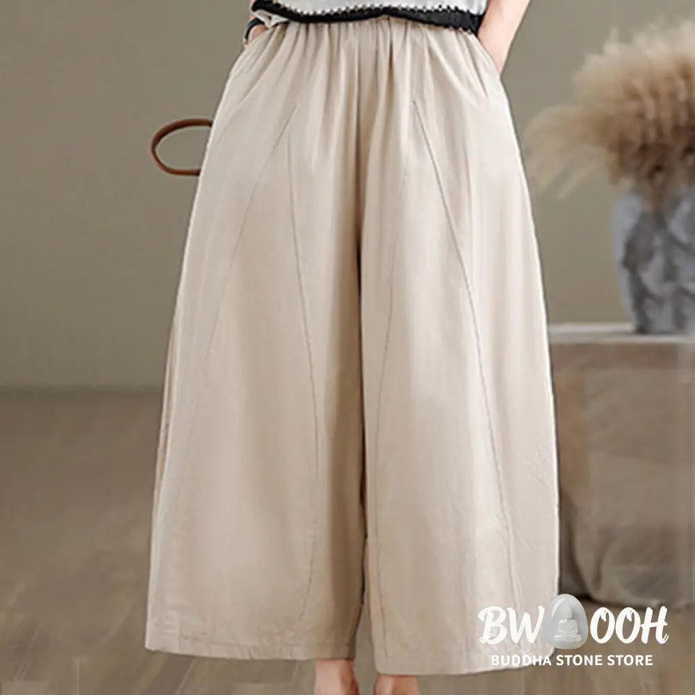 BWOOOH printed wide-leg yoga pants - Casual Plain Cotton Women's 7-8 Length W