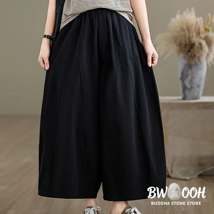 BWOOOH printed wide-leg yoga pants - Casual Plain Cotton Women&