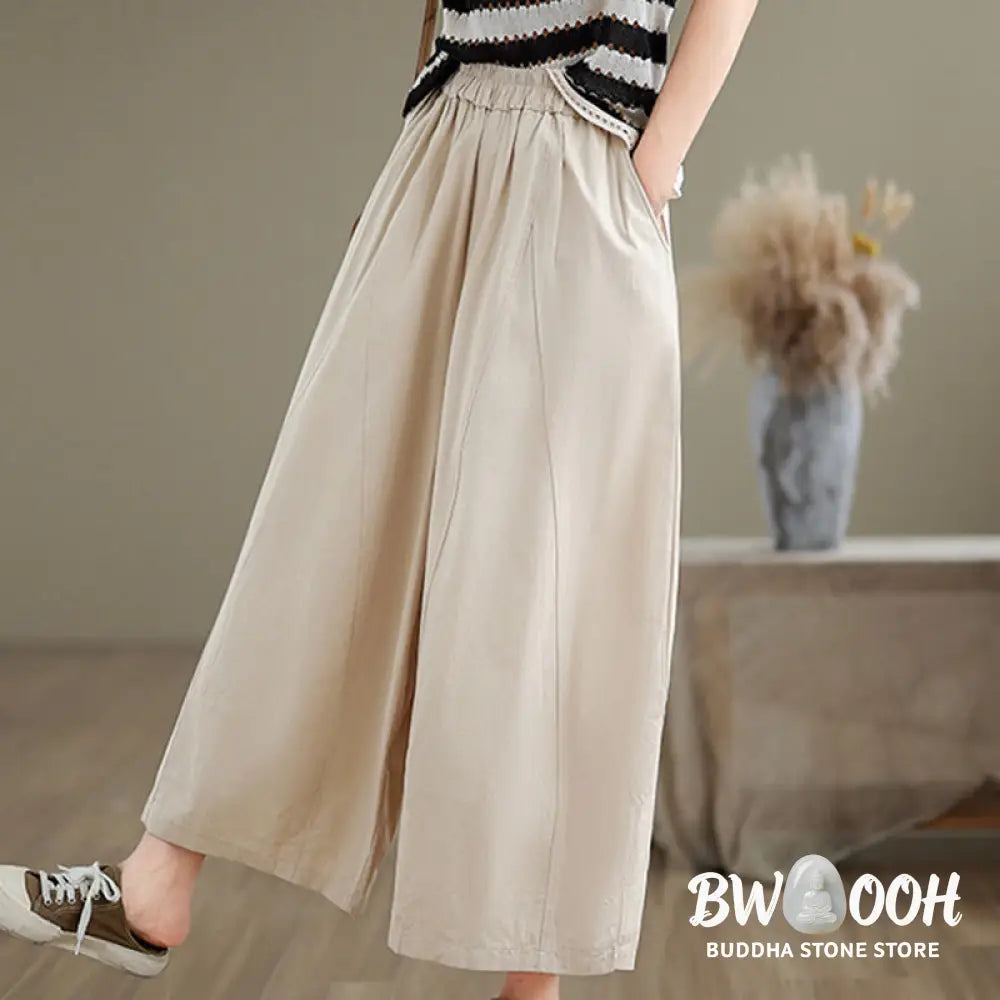 BWOOOH printed wide-leg yoga pants - Casual Plain Cotton Women&