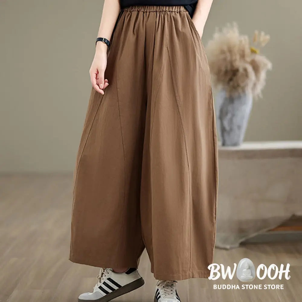 BWOOOH printed wide-leg yoga pants - Casual Plain Cotton Women&