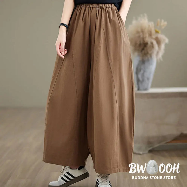 BWOOOH printed wide-leg yoga pants - Casual Plain Cotton Women&