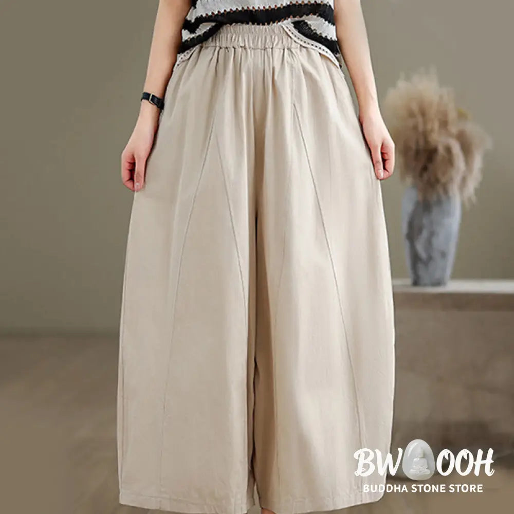 BWOOOH printed wide-leg yoga pants - Casual Plain Cotton Women&