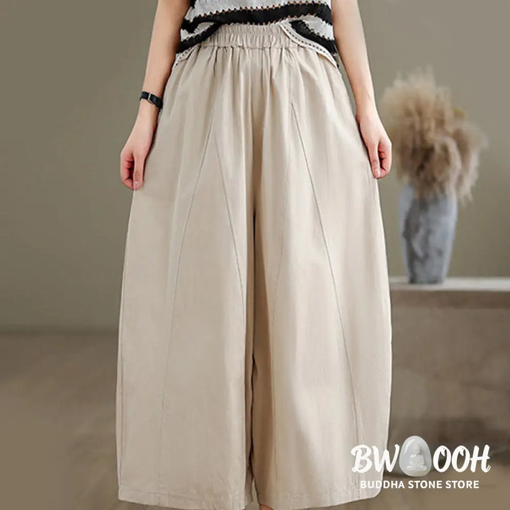BWOOOH printed wide-leg yoga pants - Casual Plain Cotton Women&