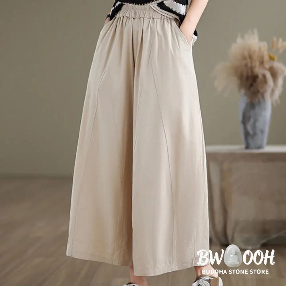 BWOOOH printed wide-leg yoga pants - Casual Plain Cotton Women&