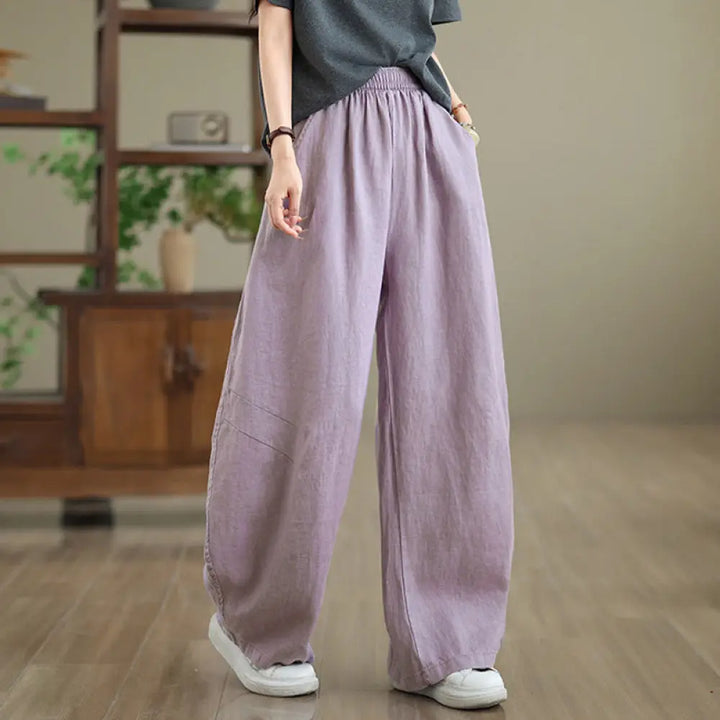 BWOOOH printed wide-leg yoga pants - Casual Plain Cotton Women&