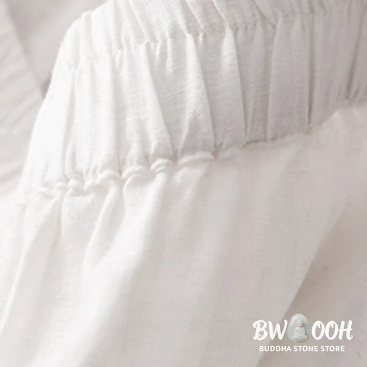 Buddha Stones Casual Plain Cropped Pants Women’s Cotton Linen Harem Pants With Pockets - Women’s Harem Pants