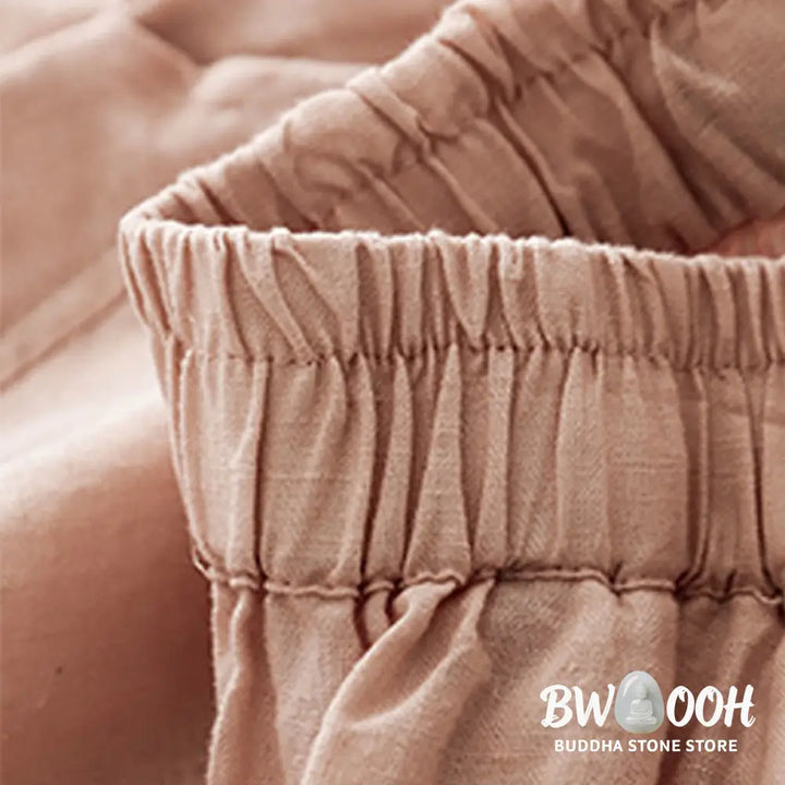 Buddha Stones Casual Plain Cropped Pants Women’s Cotton Linen Harem Pants With Pockets - Women’s Harem Pants