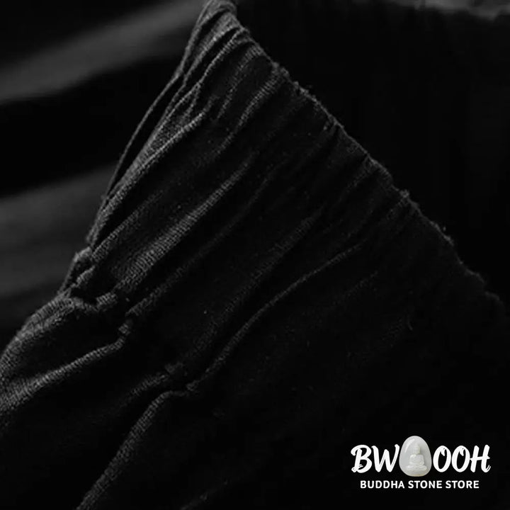 Buddha Stones Casual Plain Cropped Pants Women’s Cotton Linen Harem Pants With Pockets - Women’s Harem Pants