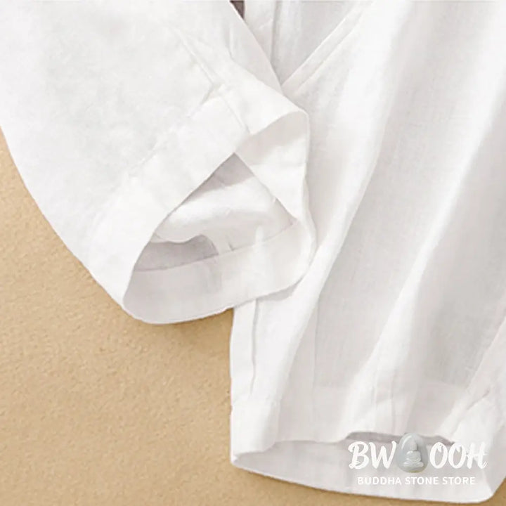 Buddha Stones Casual Plain Cropped Pants Women’s Cotton Linen Harem Pants With Pockets - Women’s Harem Pants