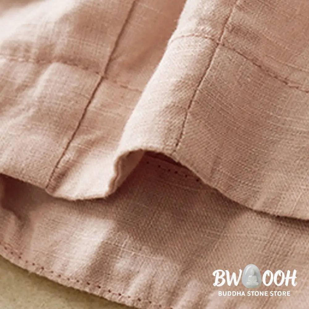 Buddha Stones Casual Plain Cropped Pants Women’s Cotton Linen Harem Pants With Pockets - Women’s Harem Pants