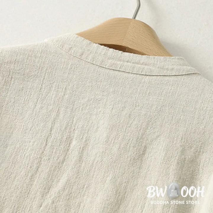 Buddha Stones Casual Plain Frog-buttons Cotton Women’s Long Sleeve Shirt - Women’s Shirts