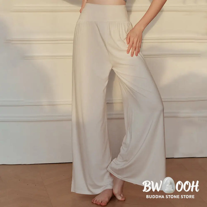 BWOOOH printed wide-leg yoga pants - Casual Plain High Waist Elastic Women&